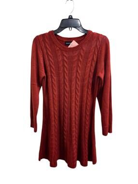 Excellent S Red FancyQube Sweater Dress